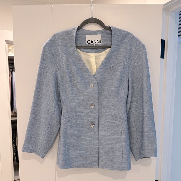 GANNI Light Blue Blazer - Picture 1 of 7